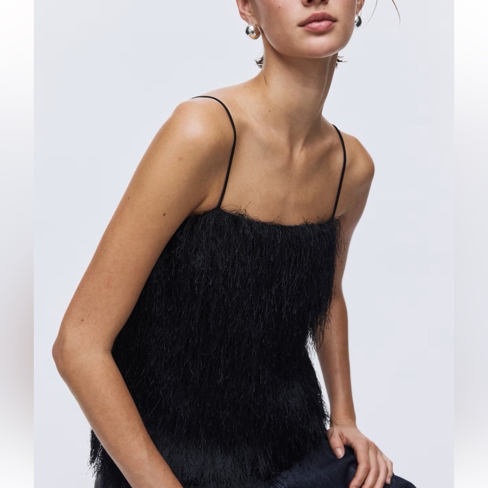 H&M black fringe top - Picture 2 of 6